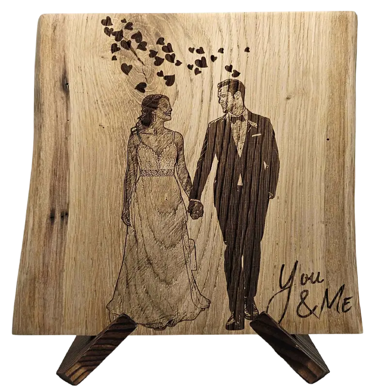 Planche en chêne gravée