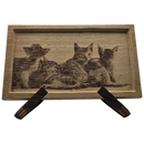 Cadre en chêne avec photo de chat gravée