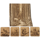 Pack cadeau en bois gravé - planche avec sous-verres