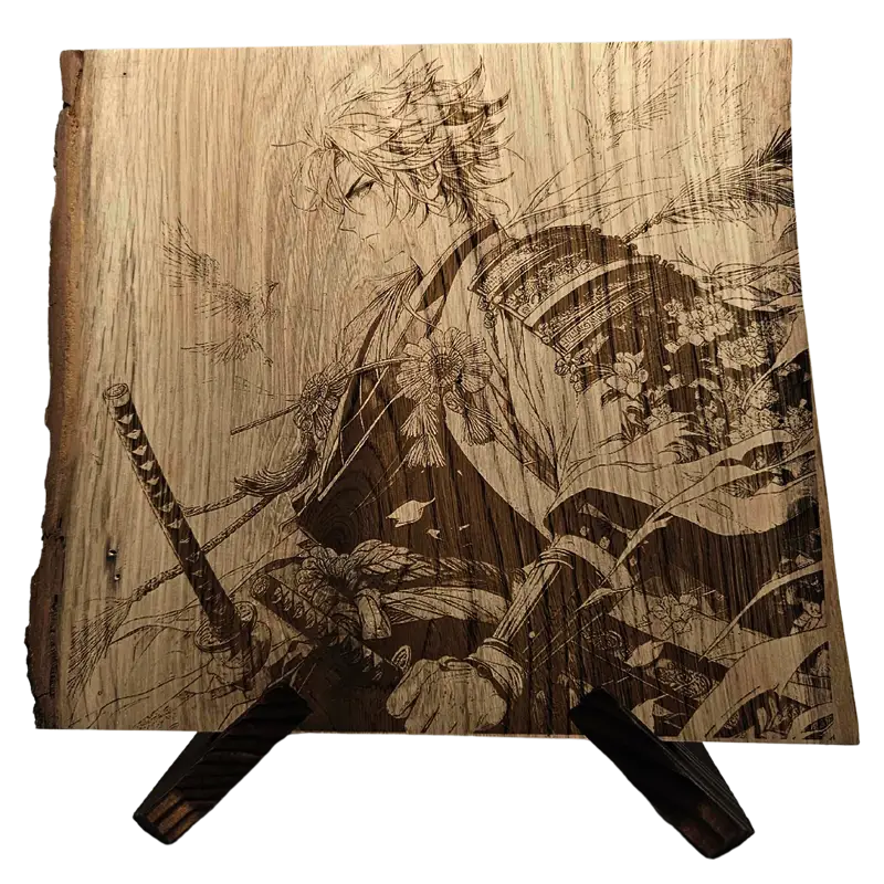 Planche en chêne gravée